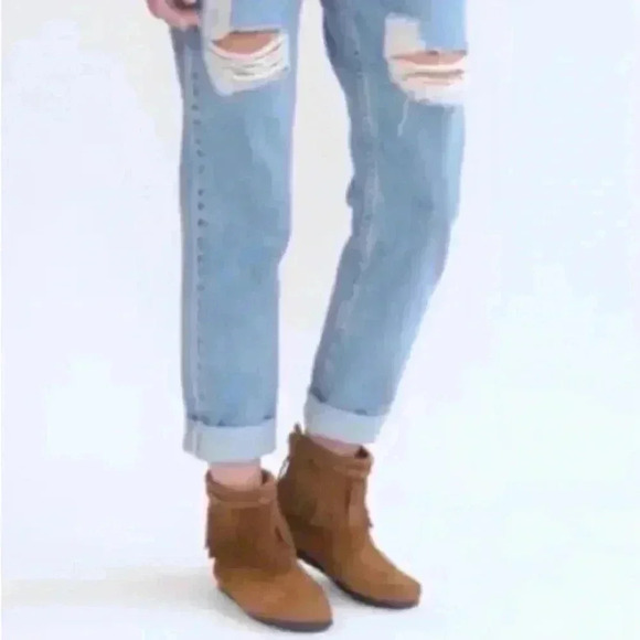 Minnetonka High Top Back Zip Boot Brown Suede womens - Picture 9 of 9